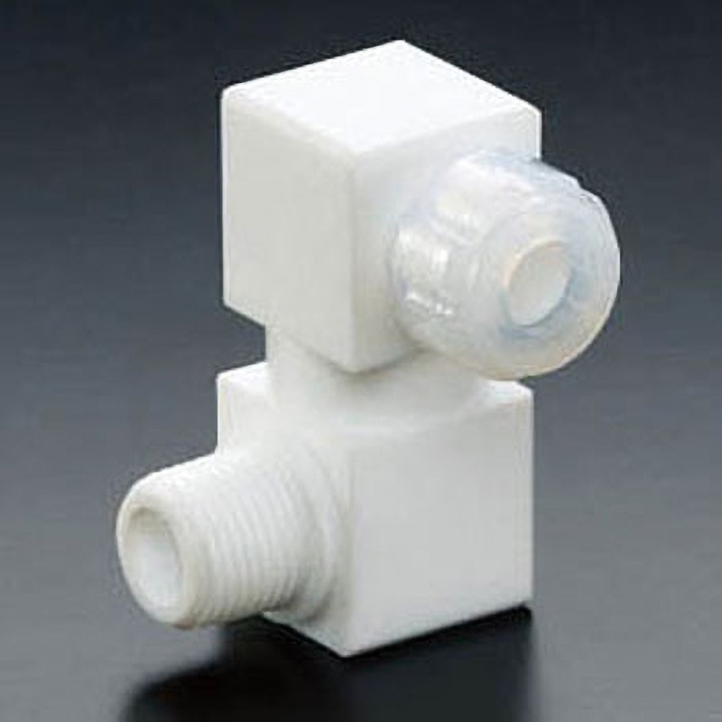 NR1651-009 PTFE フレキシブルハーフオスジョイント 12Φ×R1/2 フロンケミカル 1個 NR1651-009