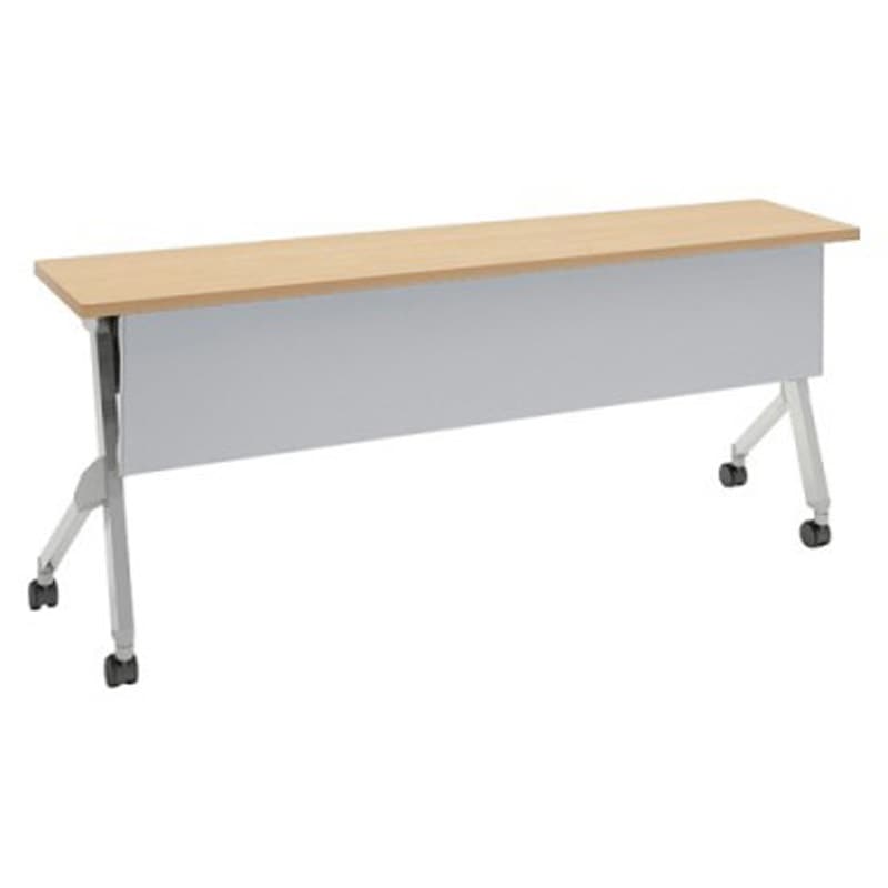 81F1AH MK37 フラプター シルバー脚 棚板無 幕板付 オカムラ(岡村製作所) メラミン化粧板 キャスター有 ネオウッドライト 幅1800mm奥行400mm高さ720mm  81F1AH MK37 31,837円