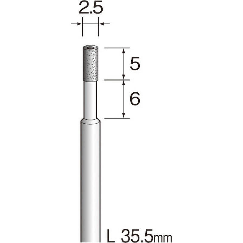 KA3062 ミニモ 電着ダイヤモンドコアドリル ミニター 外径2.5mm刃長5mm軸径3mm  KA3062