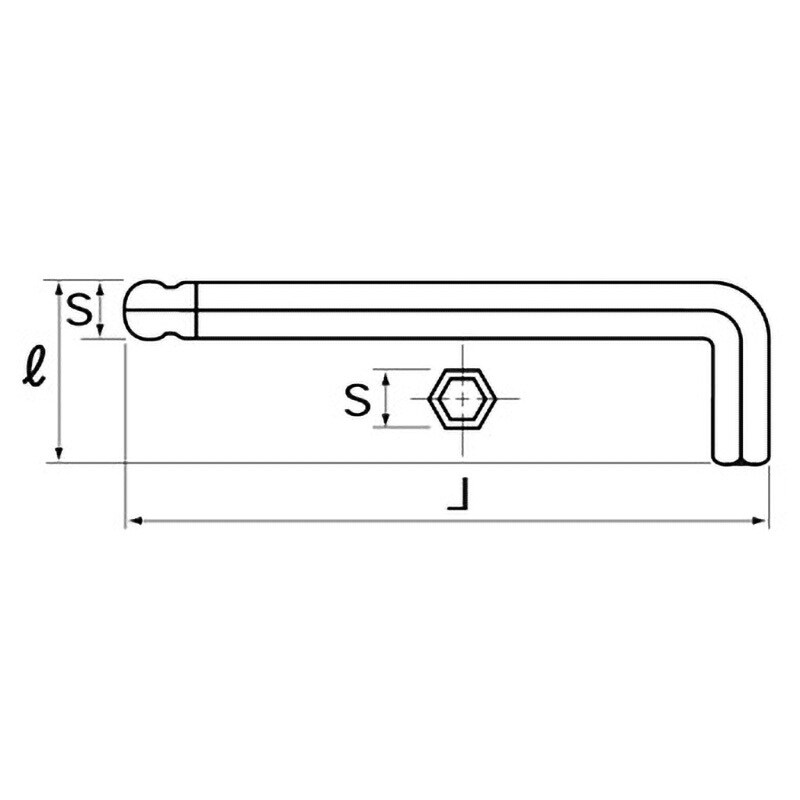 HL259SP ボールポイントL形ロング六角棒レンチセット KTC L型