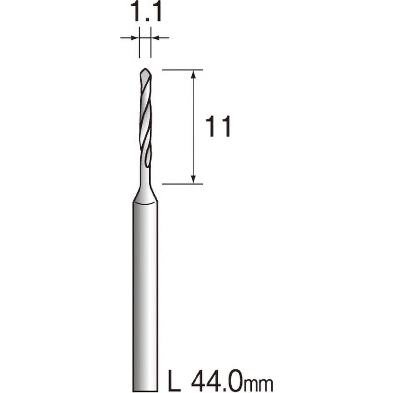 KA1117 ミニモ ハイスピードスチールトドリル ミニター ストレートシャンク ドリル径1.1mm軸径2.34mm全長44mm 1袋(10本) KA1117