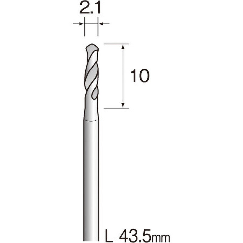 KA1127 ミニモ ハイスピードスチールトドリル ミニター ストレートシャンク ドリル径2.1mm軸径2.34mm全長43.5mm 1袋(10本) KA1127 12,226円