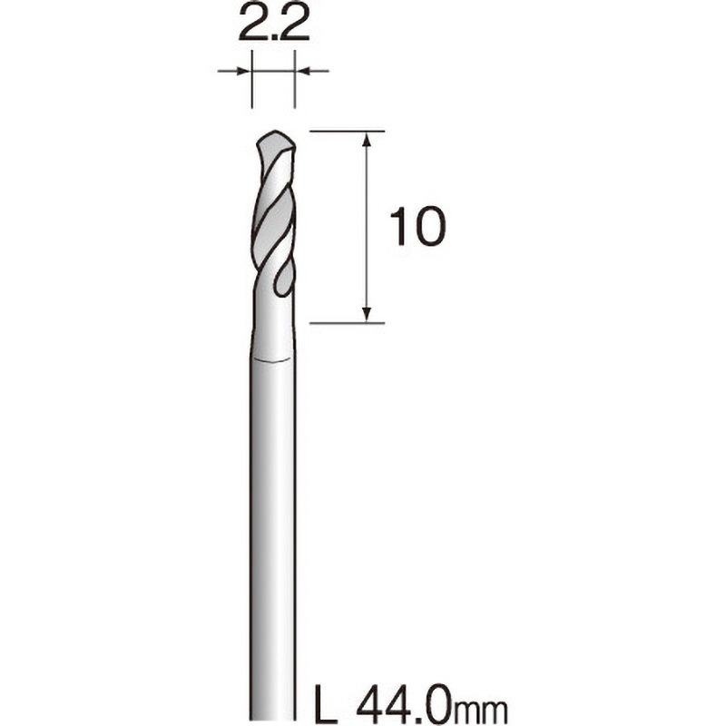 KA1128 ミニモ ハイスピードスチールトドリル ミニター ストレートシャンク ドリル径2.2mm軸径2.34mm全長44mm 1袋(10本) KA1128