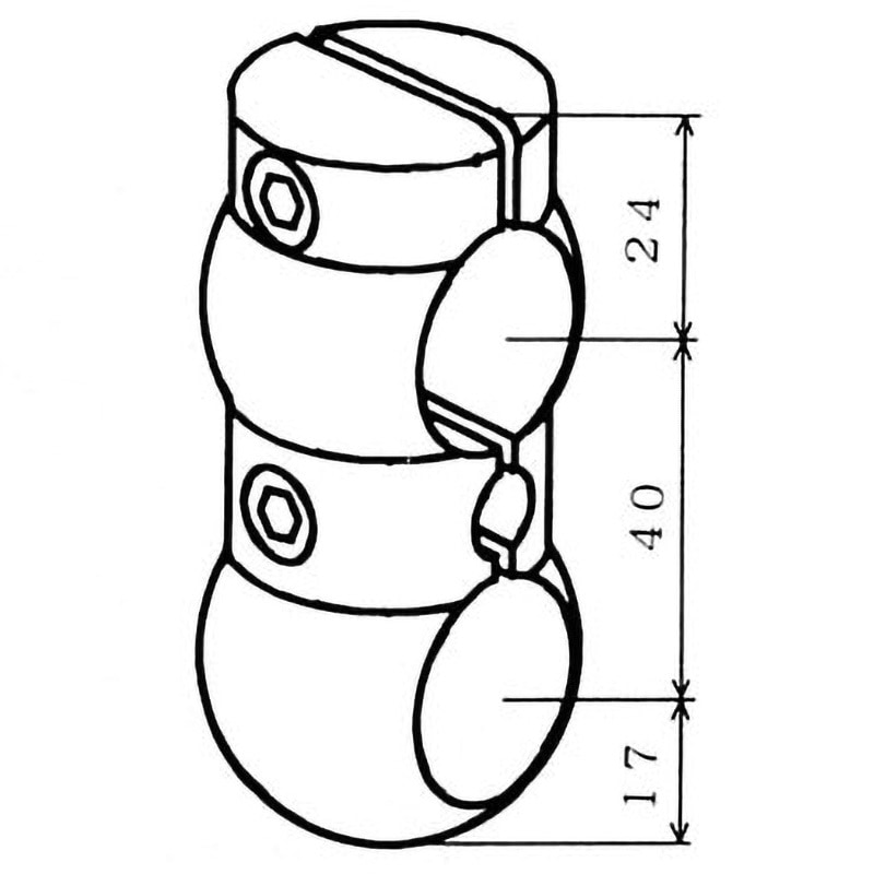 PH-154 パイジョンパーツ PHシリーズ 平行2軸用 三好キカイ(旧:三好パイジョン) 材質アルミ合金 A2017(ジェラルミン) 寸法Φ37×81mm  PH-154