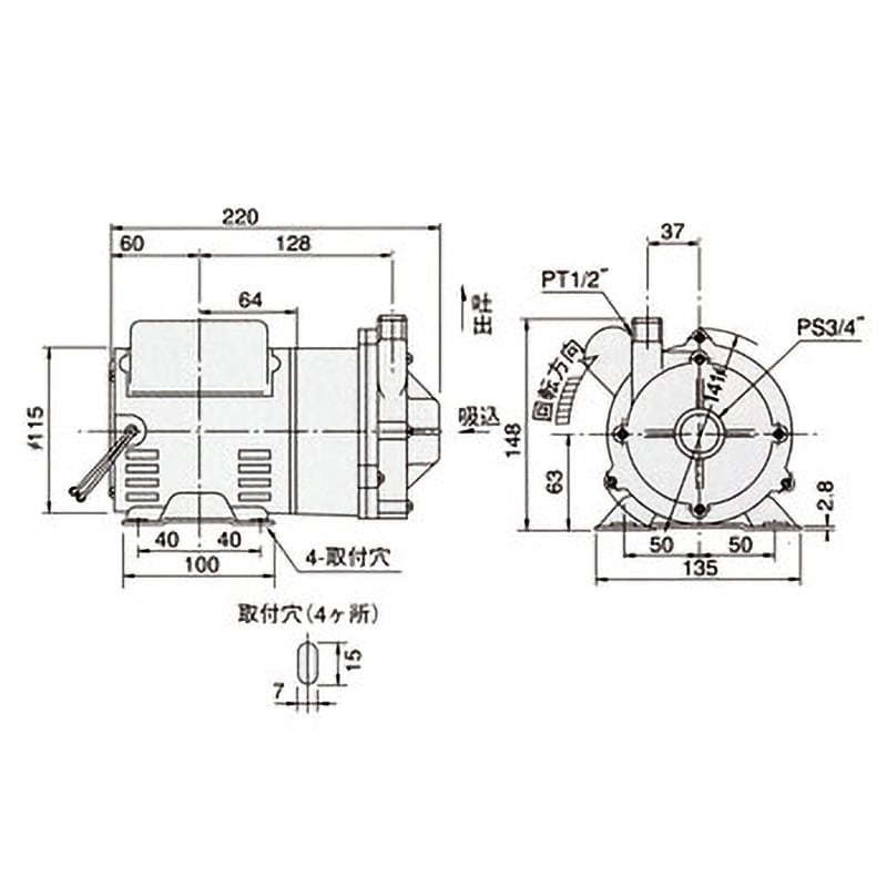 SL-10S-F マグネットドライブ・シールレスポンプ 1台 エレポン化工機 【通販モノタロウ】