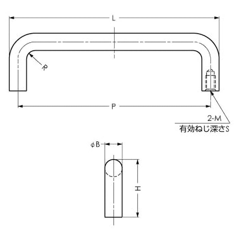 H-42-C-14 ステンレス鋼製 ハンドル LAMP(スガツネ工業) 適合H42