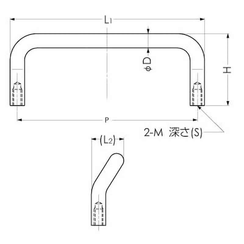 H-75-C-86 ステンレス鋼製 丸棒取手 LAMP(スガツネ工業) バレル研磨