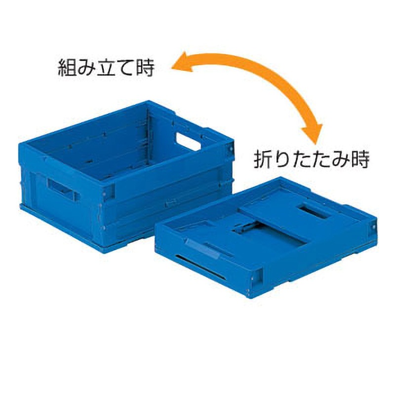 55488000BL504 折りたたみコンテナP16B サンコー(三甲) 容量15.1L ブルー色 フタのなし 外寸(幅×奥行×高さ)380×305×169mm 1箱(10個) 16,265円
