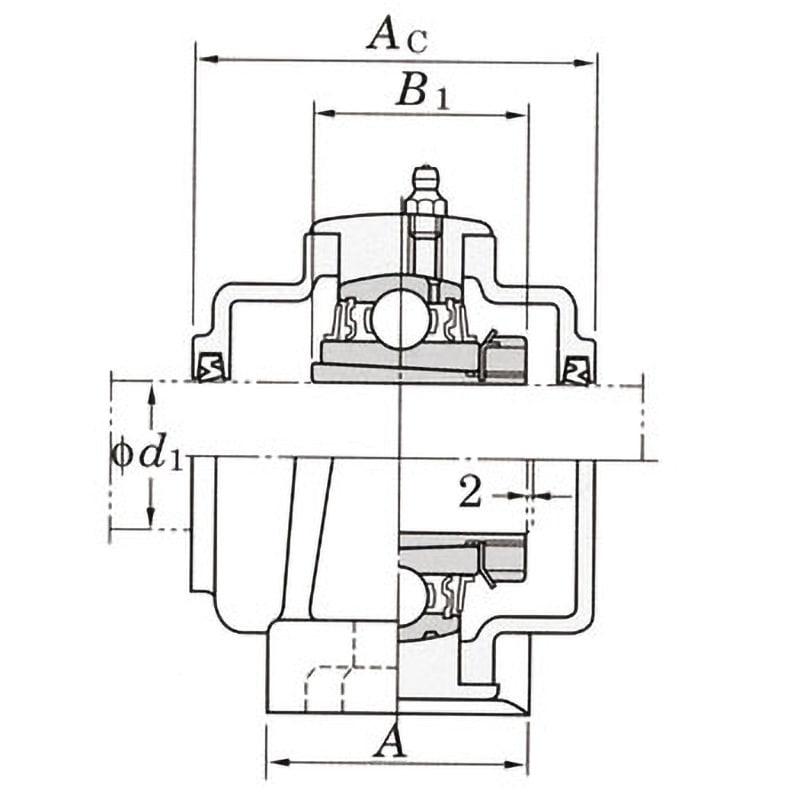FYH 日本ピローブロック UKP218FC ピロー形ユニット テーパ穴・鋳鉄カバー付き(貫通形) ピロー形ユニット テーパ穴 UKP UKP208J ピロー形ユニット テーパ穴
