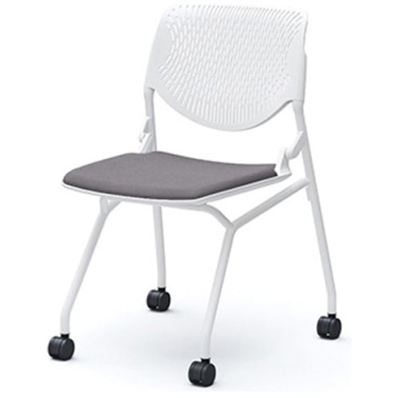 81S1AY FXW1 ルナ ネスティング 肘無  背パッド無 ホワイトシェル ホワイトフレーム ナイロン双輪 オカムラ(岡村製作所) グリーン購入法:適合