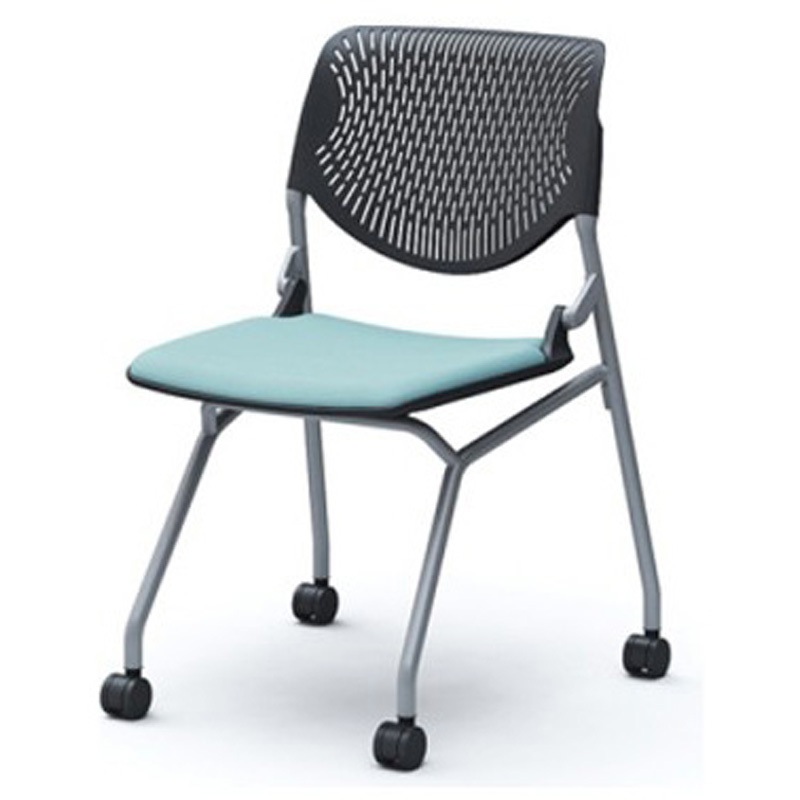 81S1CA FSG7 ルナ ネスティング 肘無  背パッド無 ブラックシェル シルバーフレーム ナイロン双輪 オカムラ(岡村製作所) グリーン購入法:適合 25,535円