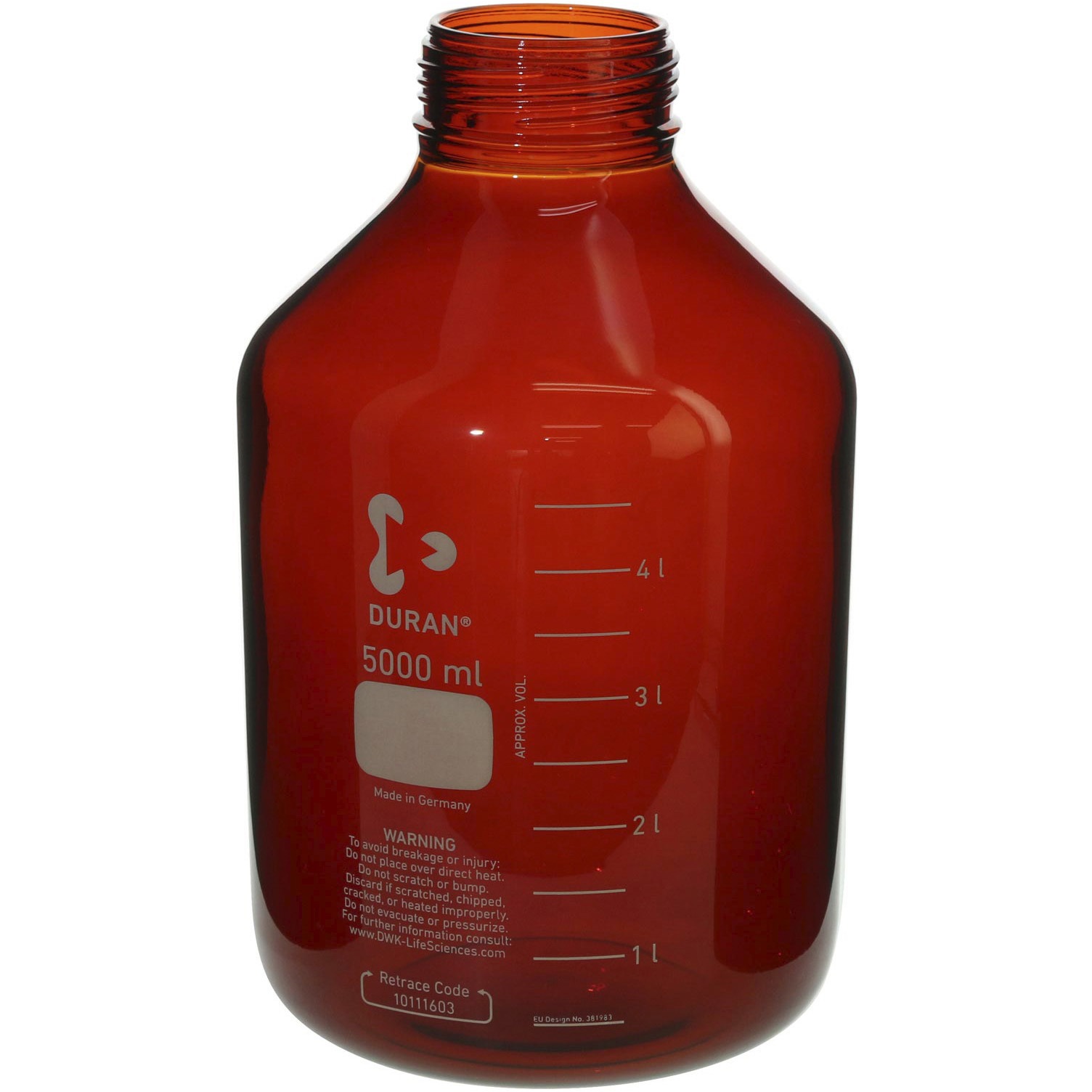 017250-150005 耐熱ねじ口びん 広口 茶褐色 びんのみ SIBATA(柴田科学) 5L  1個 017250-150005