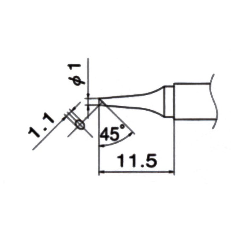 T12-BC1 こて先(T12・鉛フリーはんだ対応) HAKKO(白光) BC/C型 標準