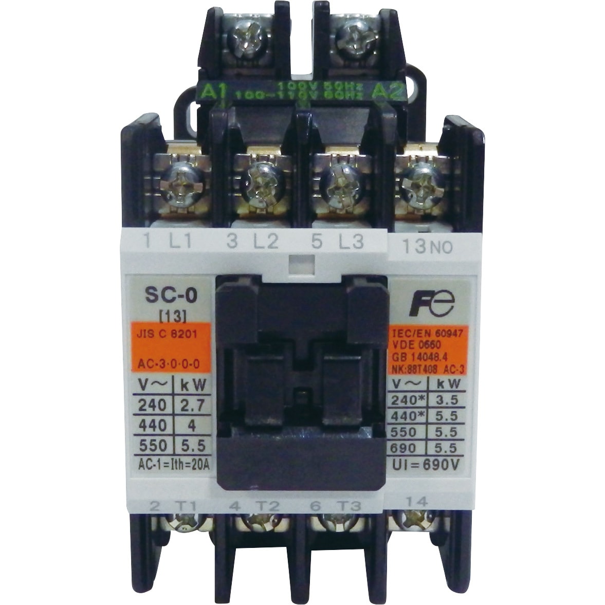 SC-0 コイルAC100V 1a 標準形電磁接触器(ケースカバーなし) 1個 富士電機 【通販サイトMonotaRO】