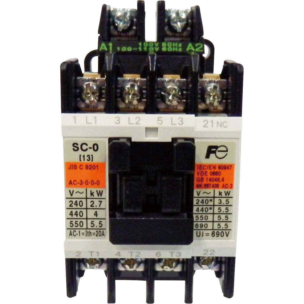 SC-0 コイルAC100V 1b 標準形電磁接触器(ケースカバーなし) 1個 富士電機 【通販サイトMonotaRO】