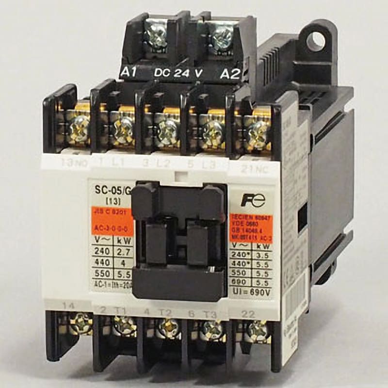 富士電機 直流操作形電磁接触器 ケースカバー無 SC-N2 G コイルDC24V - 1