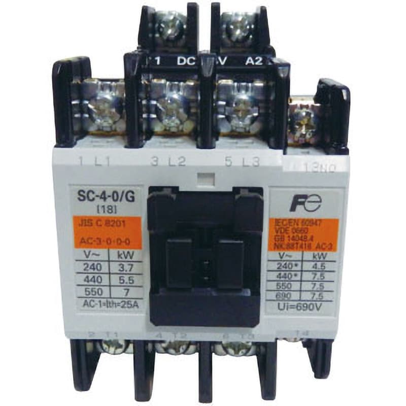 SC-4-0/G 直流操作形電磁接触器(ケースカバーなし) 1個 富士電機 【通販サイトMonotaRO】