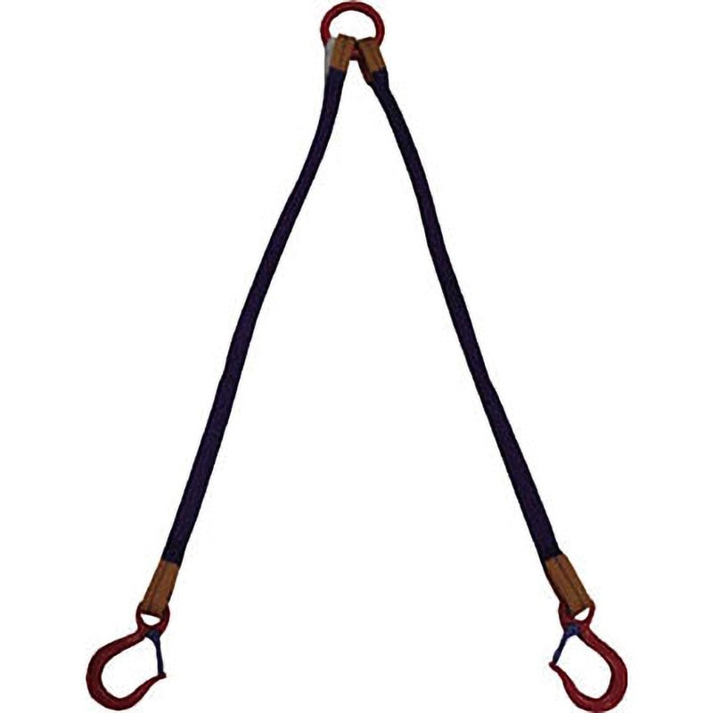 KDRF1-1 金具付シグナルスリング KDRF シライ 種別2本吊 JIS3等級 荷重(最大)1t 全長1m