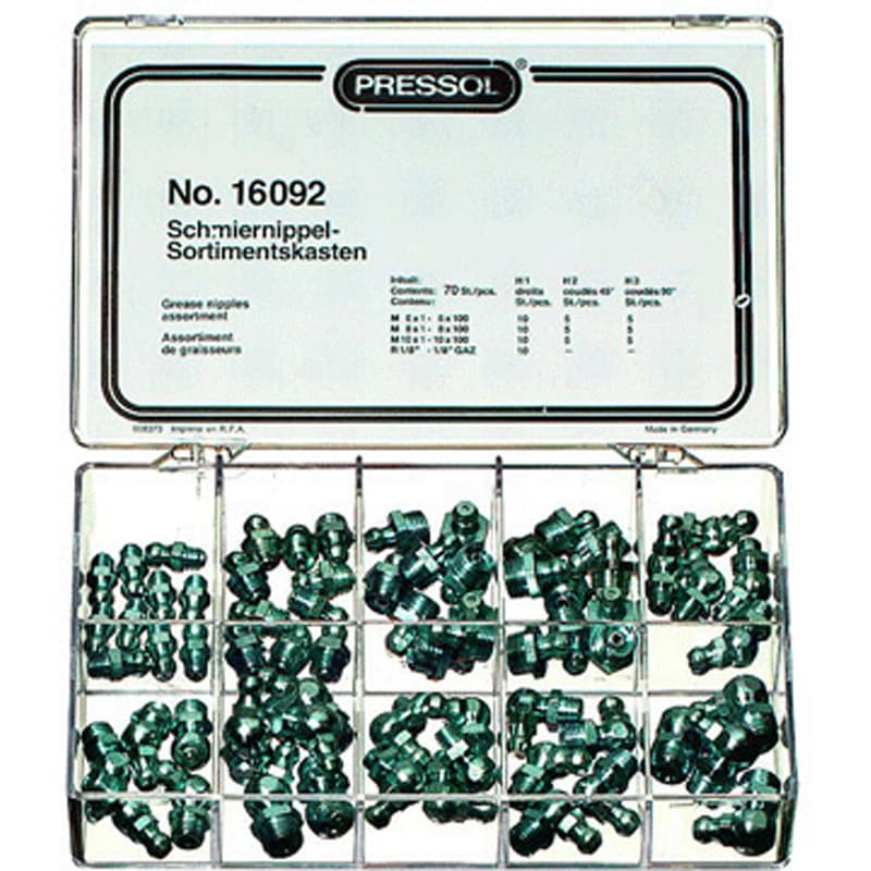 16092 グリースニップルアソート PRESSOL スチール