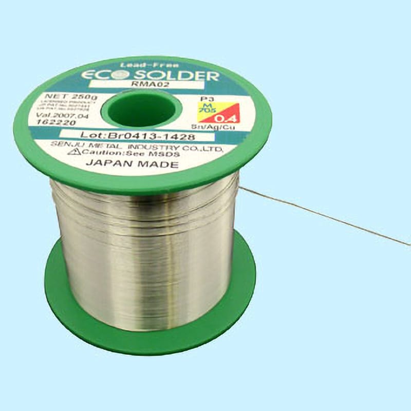 RMA02 P3 M705 0.4 鉛フリーやに入りはんだ RMA02 千住金属工業 質量250g 線径0.4mm 1巻(0.25kg) -  【通販モノタロウ】