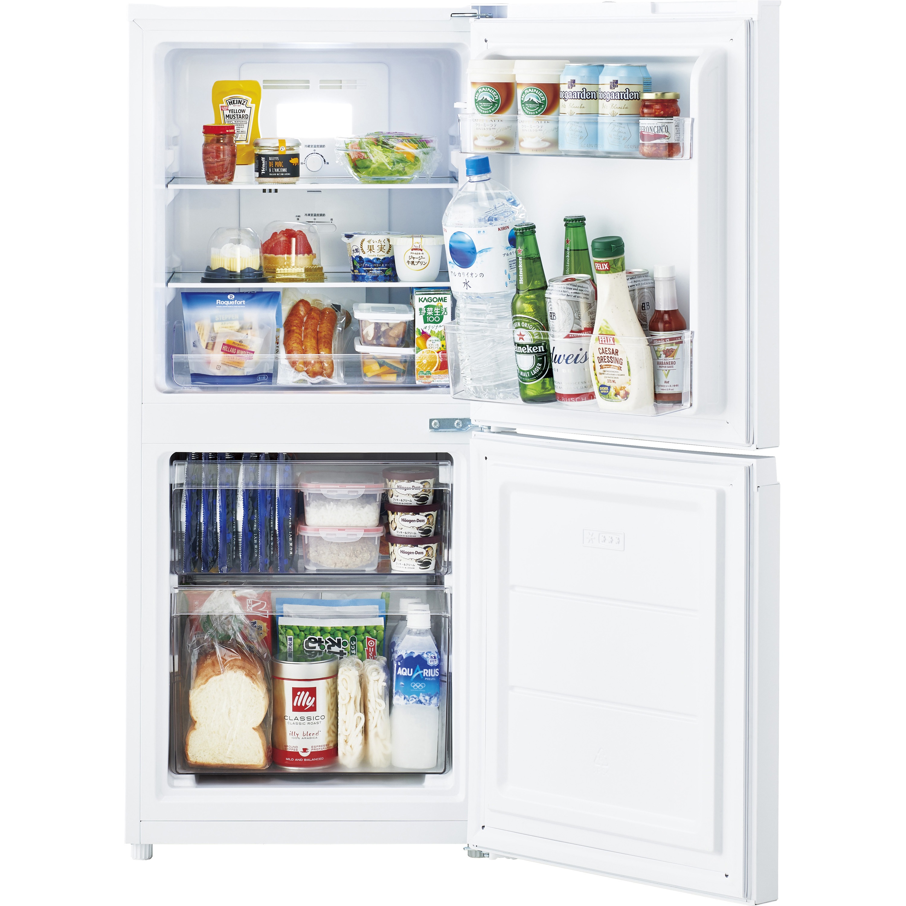 JR-NF121C(W) 2ドア冷凍冷蔵庫 ファン式 121L 1台 Haier(ハイアール