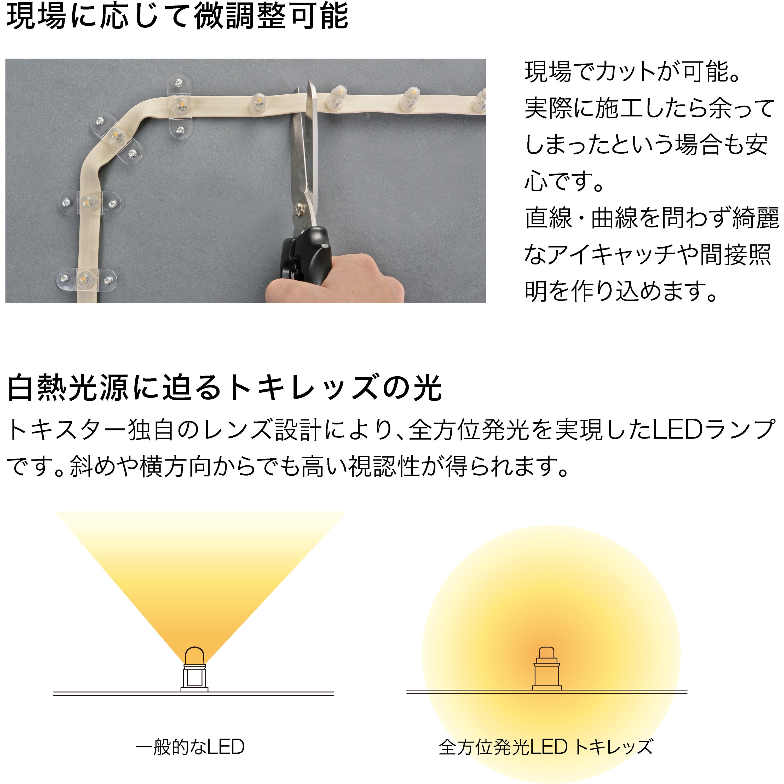 LSC-100-WHUB-WP(2m) 屋外用LEDテープライト・トキレッズUB