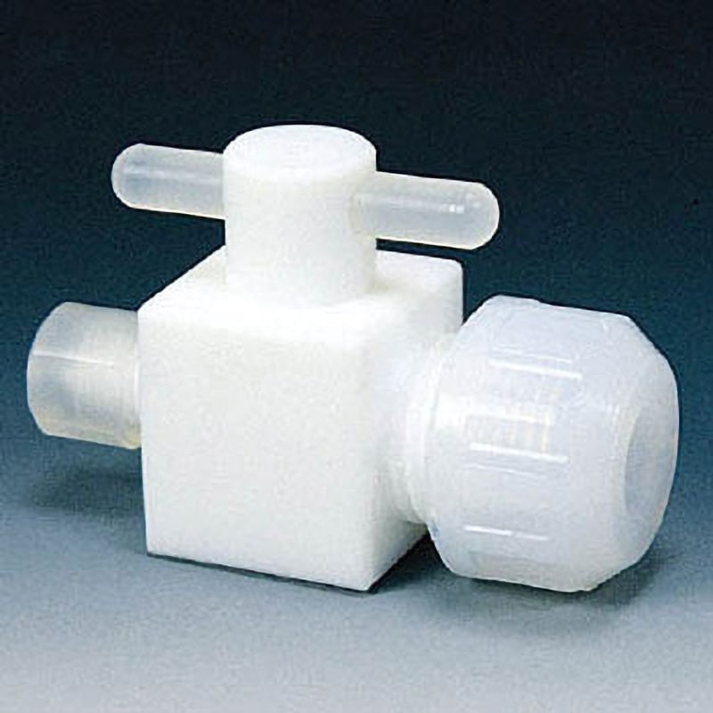 NR1212-005 PTFE 三方バルブ異径圧入型 8Φ×10Φ×10Φ 1個 フロンケミカル 【通販モノタロウ】
