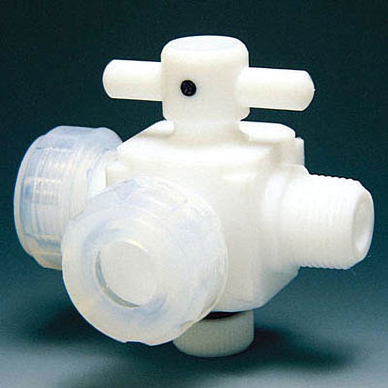NR0024-004 PTFE 三方バルブ装置用 12Φ フロンケミカル プラグ挿入式