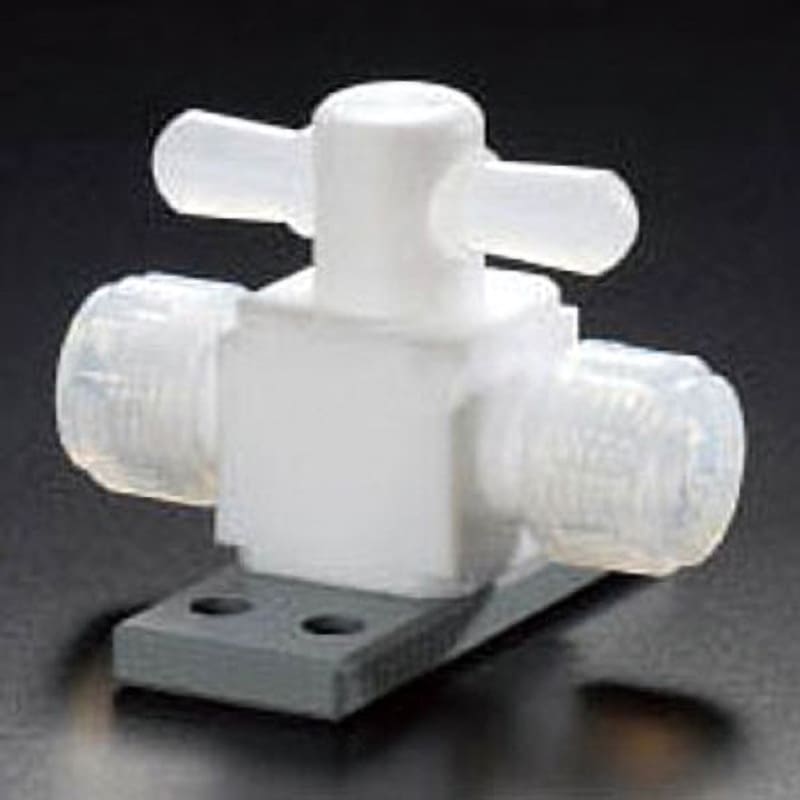 NR1327-001 PTFE 二方バルブ圧入型ベース付 6Φ 1個 フロンケミカル 【通販モノタロウ】
