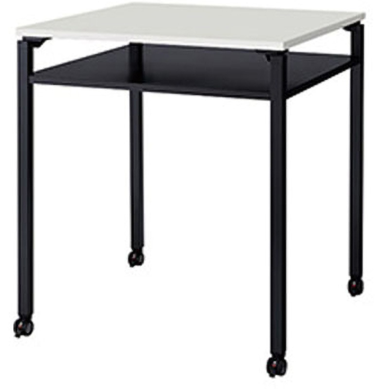 BTH0990C-BH ハイテーブル ナイキ メラミン化粧板ABSエッジ ブラック キャスター有 高さ1000mm間口900mm奥行900mm  BTH0990C-BH