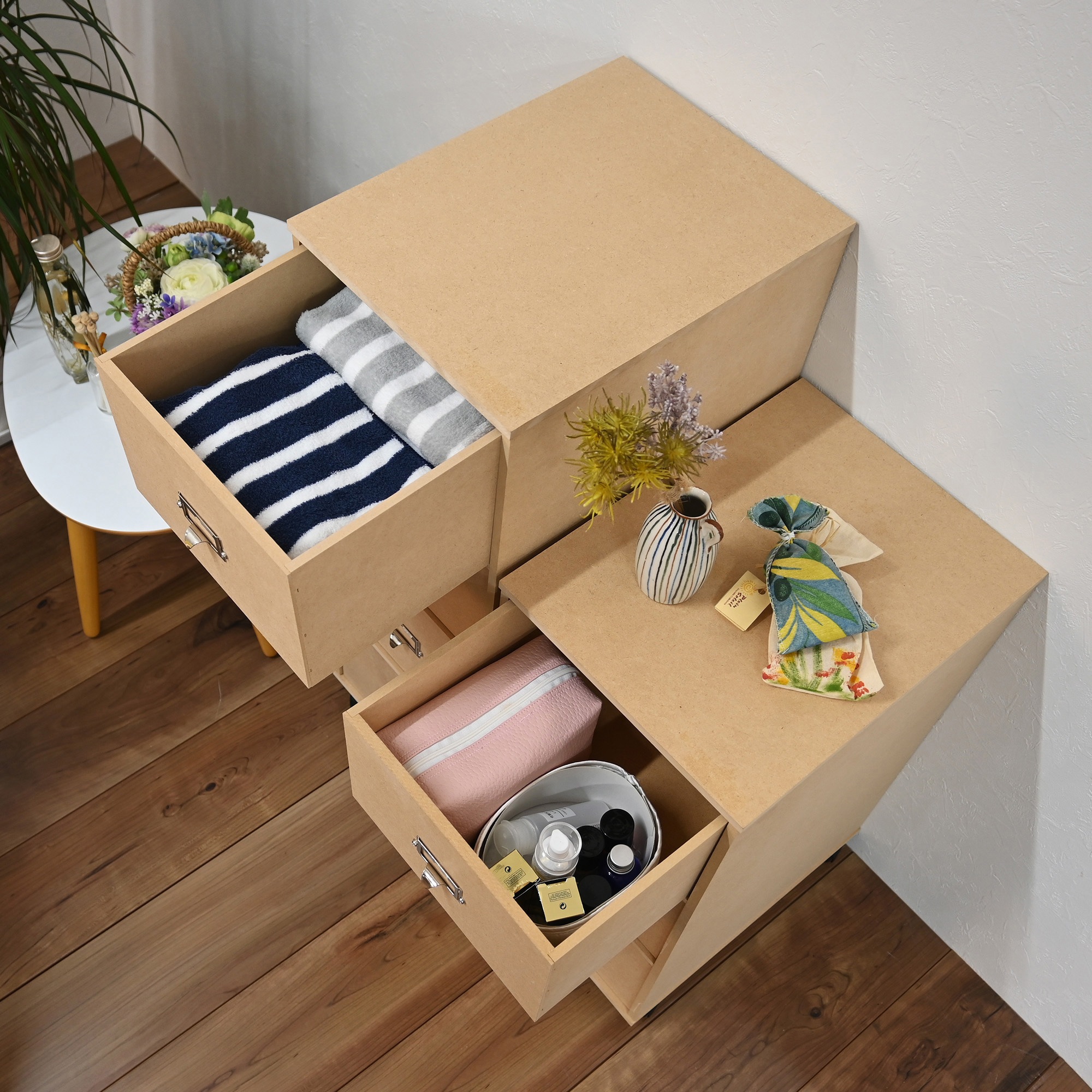 NC-3 NA ナチュラルチェスト フクダクラフト 3段 高さ560mm幅265mm奥行