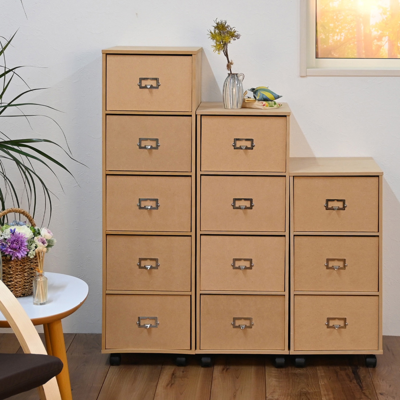 NC-3 NA ナチュラルチェスト フクダクラフト 3段 高さ560mm幅265mm奥行