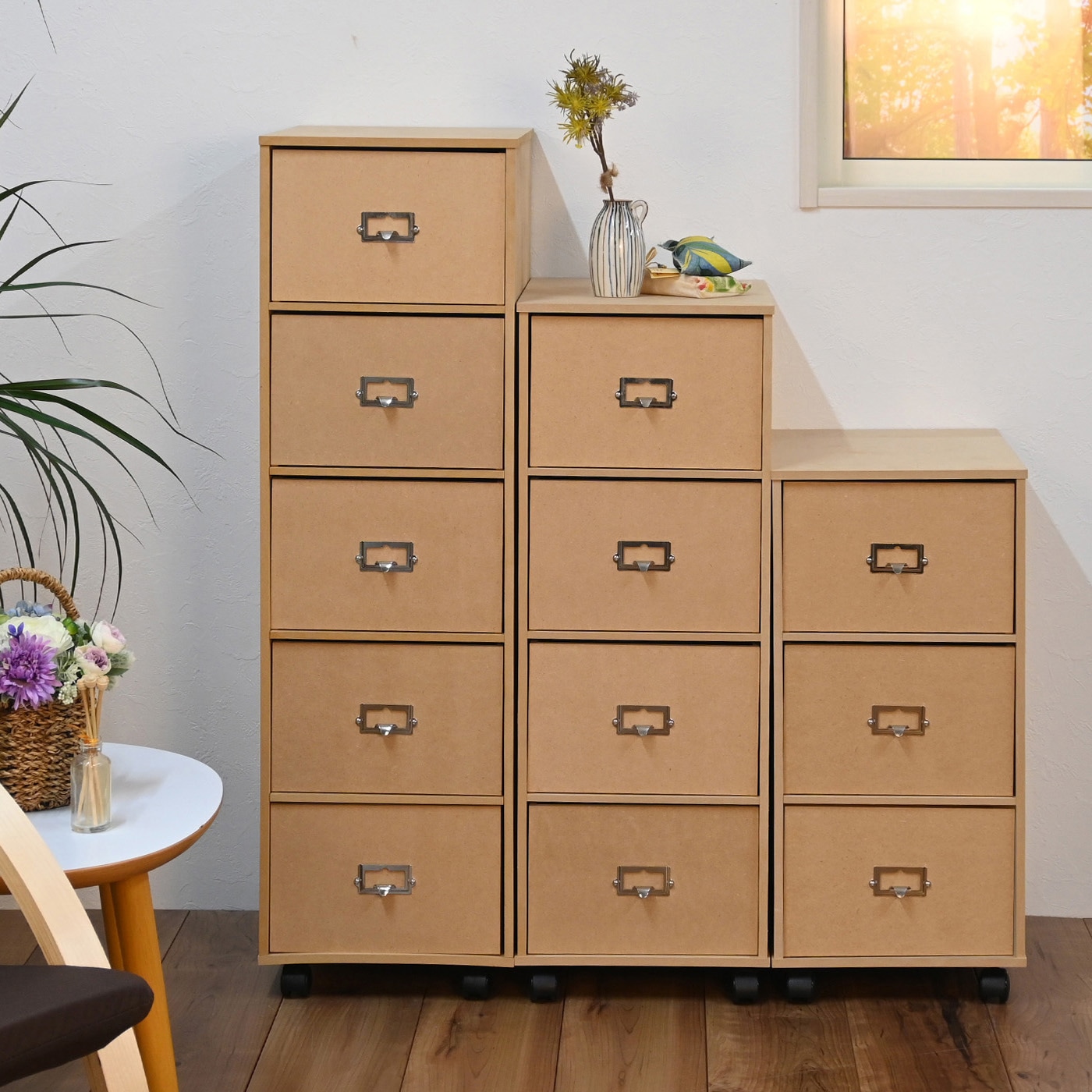 ナチュラル木製チェスト 5引き出し 大容量 ナチュラル木製チェスト 5引き出し 大容量