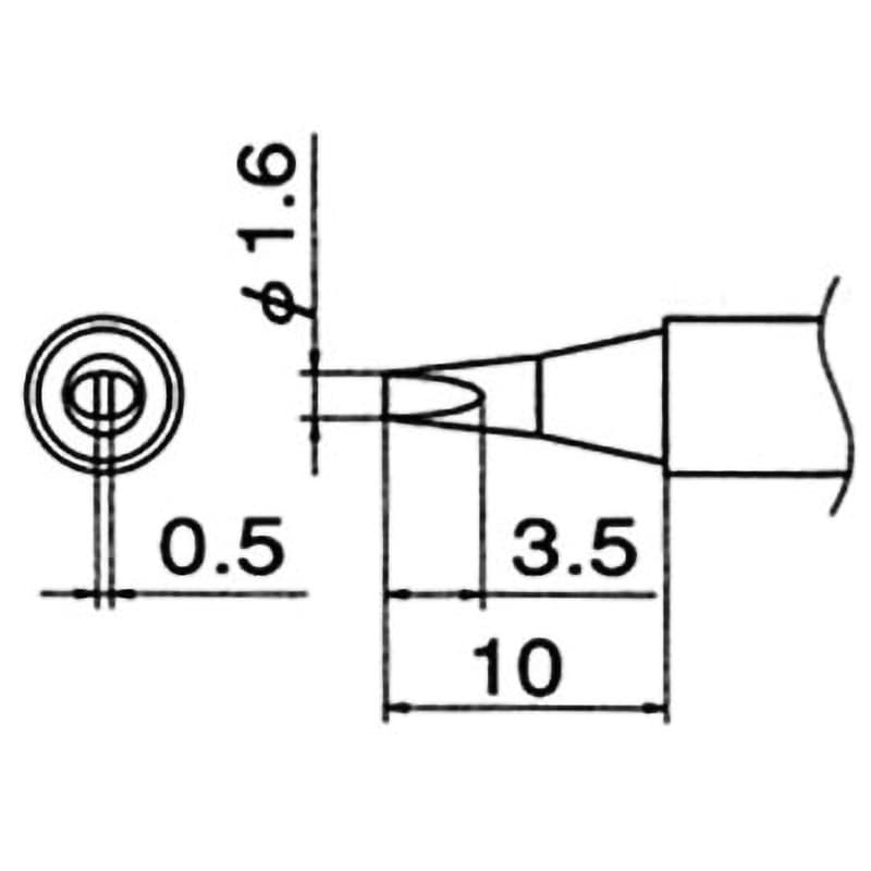 T12-D16 こて先(T12・鉛フリーはんだ対応) HAKKO(白光) D型 標準タイプ