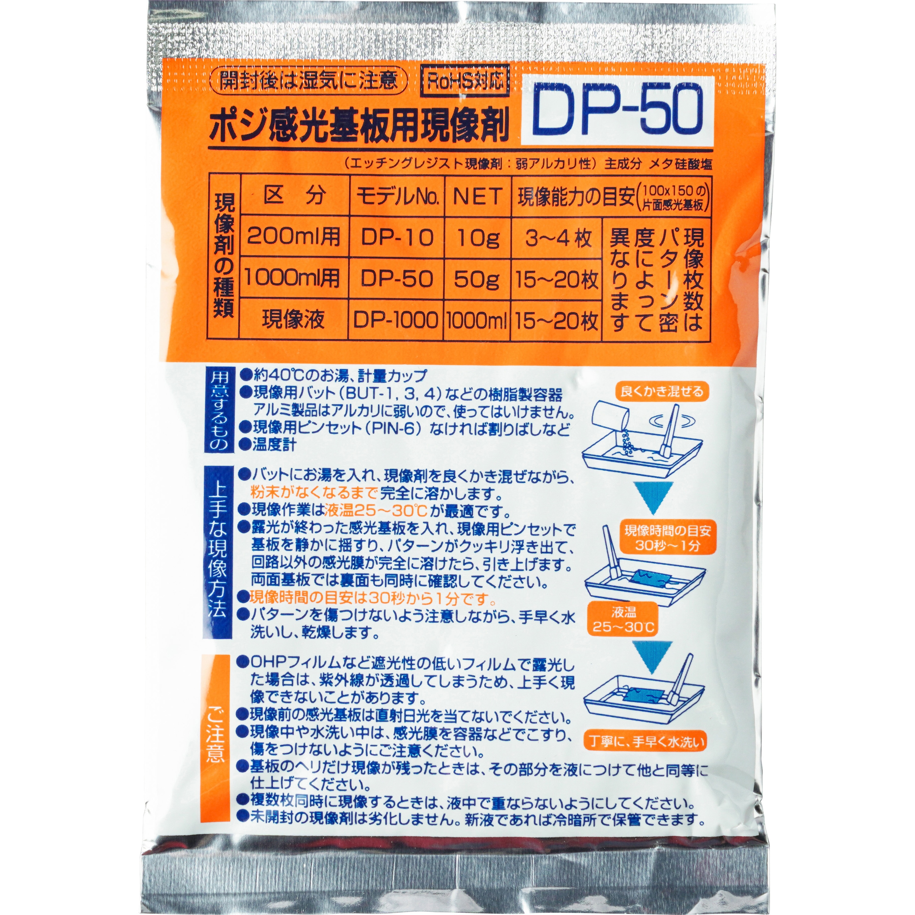 DP-50 ポジ感光基板用現像剤 1袋 サンハヤト 【通販サイトMonotaRO】