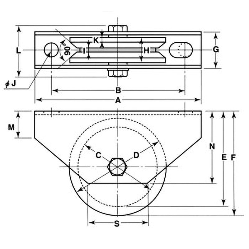 ヨコヅナ JBS-1105 ステンレス重量戸車１１０　Ｖ JBS1105 342-7587 ヨコヅナ\u003cbr\u003eヨコヅナ WBS-1105 ロタ ステン重量戸車 110mm V型 JBS