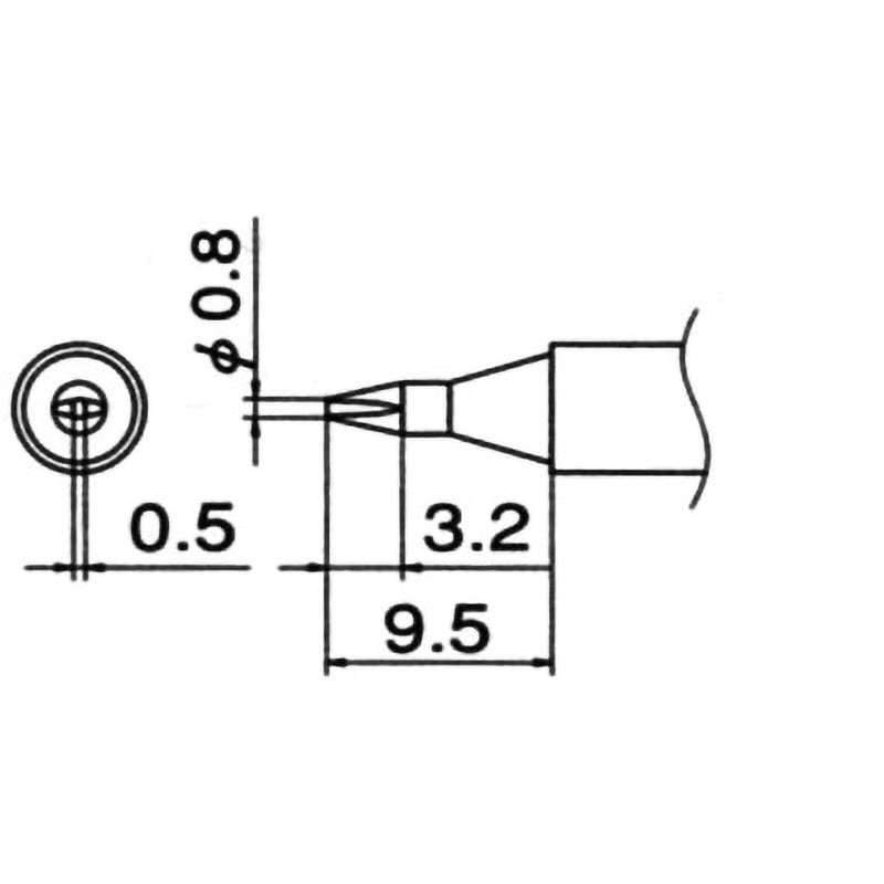 T12-D08 こて先(T12・鉛フリーはんだ対応) HAKKO(白光) D型 標準タイプ