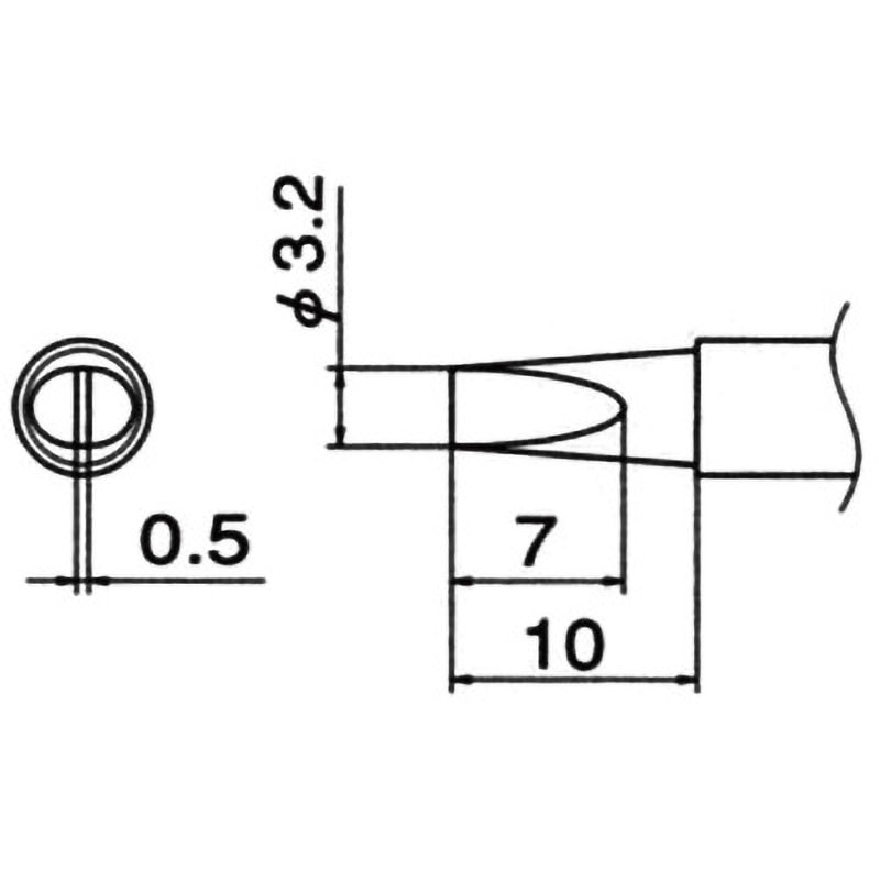 T12-DL32 こて先(T12・鉛フリーはんだ対応) HAKKO(白光) D型 3.2DL型