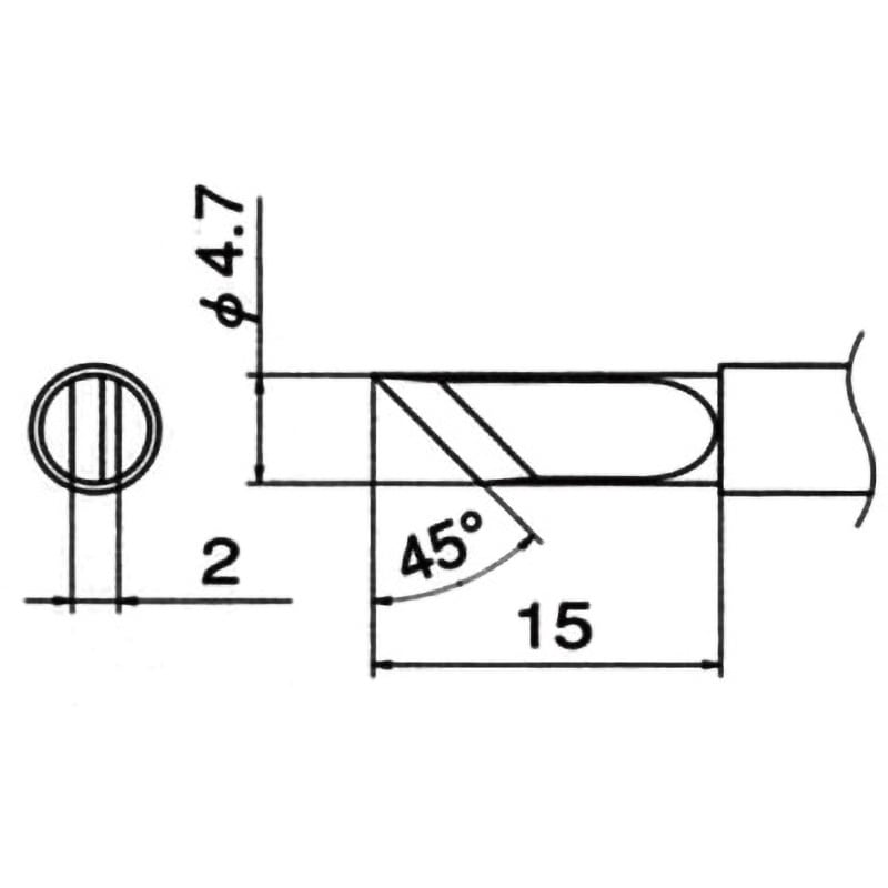 T12-K こて先(T12・鉛フリーはんだ対応) HAKKO(白光) K型 標準タイプ 1
