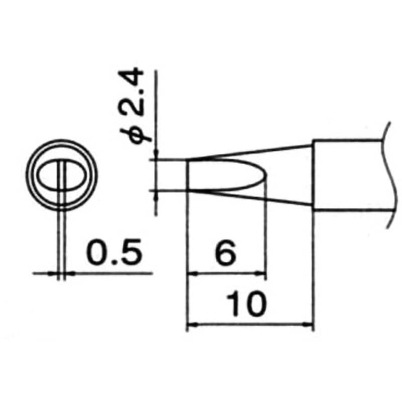 T12-D24Z こて先(T12・鉛フリーはんだ対応) 白光 2.4D型(Z) 長 T12-D24Z こて先(T12・鉛フリーはんだ対応) 白光 2.4D型(Z) 長