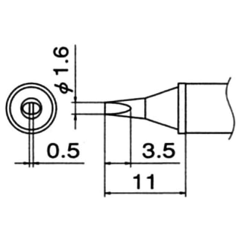 白光 コテ先 溝付 T12-1610 はんだこてコテ先 n5ksbvb こて先 溝付き HAKKO(白光) はんだごて替コテ先 【通販モノタロウ】