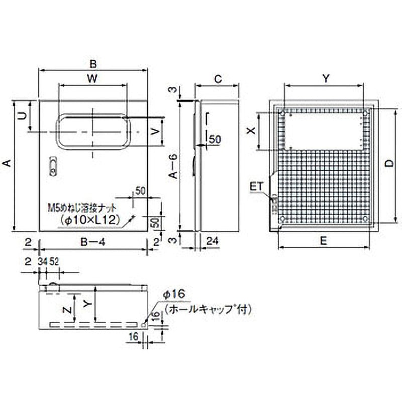 CRFG504020SC RG形窓付制御盤キャビネット屋内屋外兼用・水切防水形