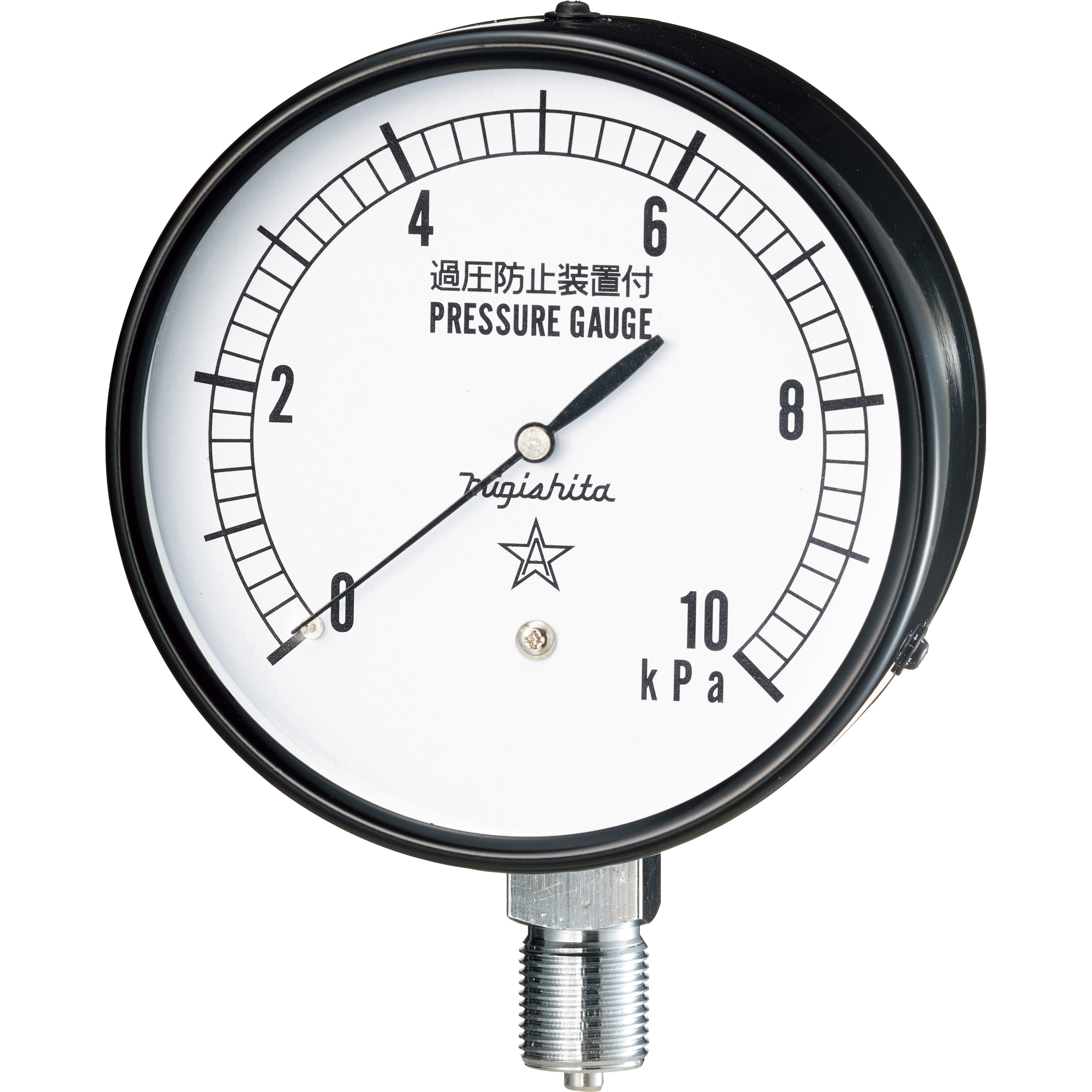 CA411-211-10KPA 微圧計 A型 G3/8B 100Φ 右下精器製造 圧力レンジ0～10kPa   CA411-211-10KPA