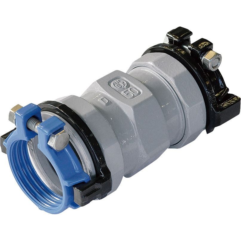 SKX-S-ISO-P50X50 高密度ポリエチレン管×鋼管用異種管継手 SKXソケット 川西水道機器 バーミキュラ鋳鉄