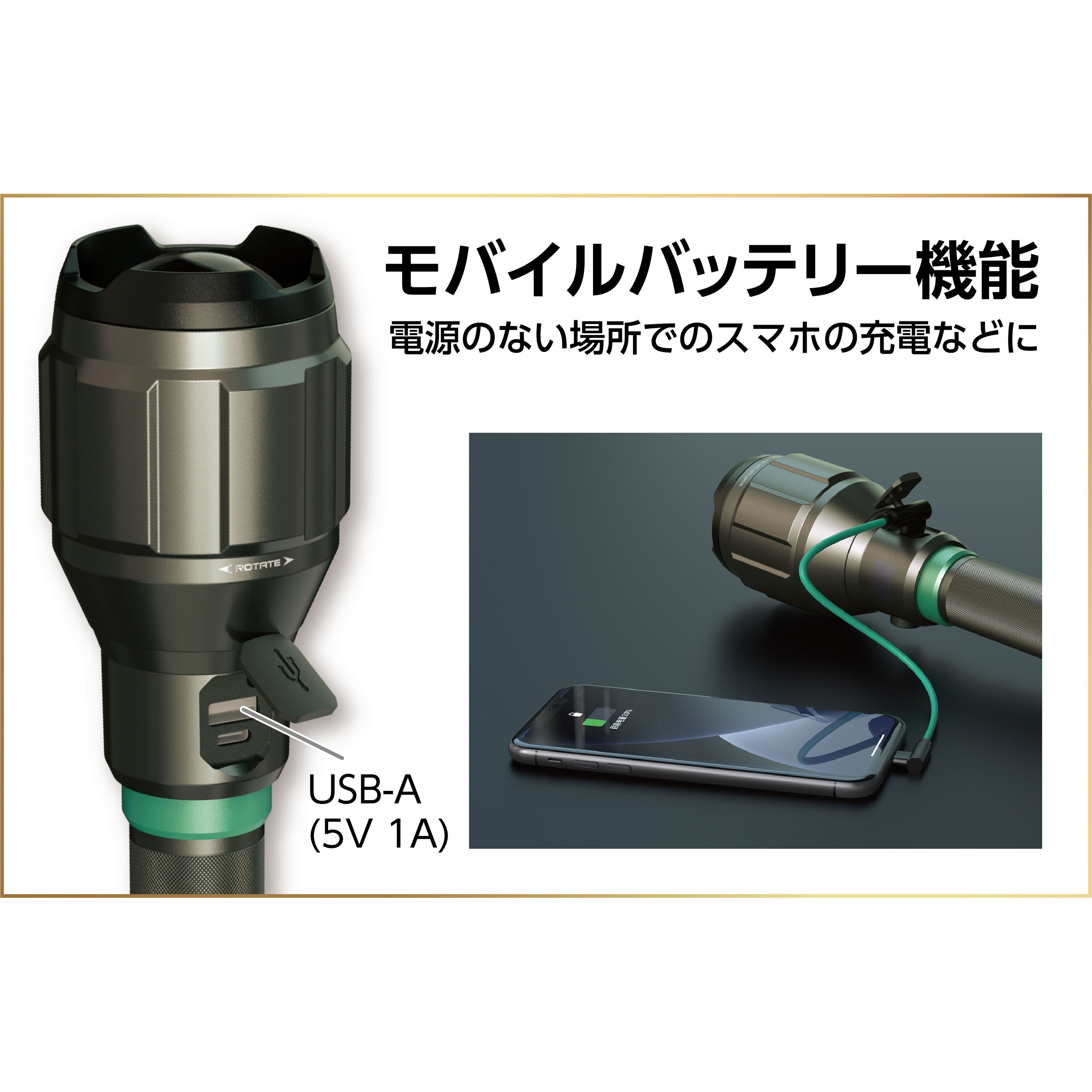 87265 充電式フラッシュライト 12000LM MUSTTOOL 保護等級IPX5