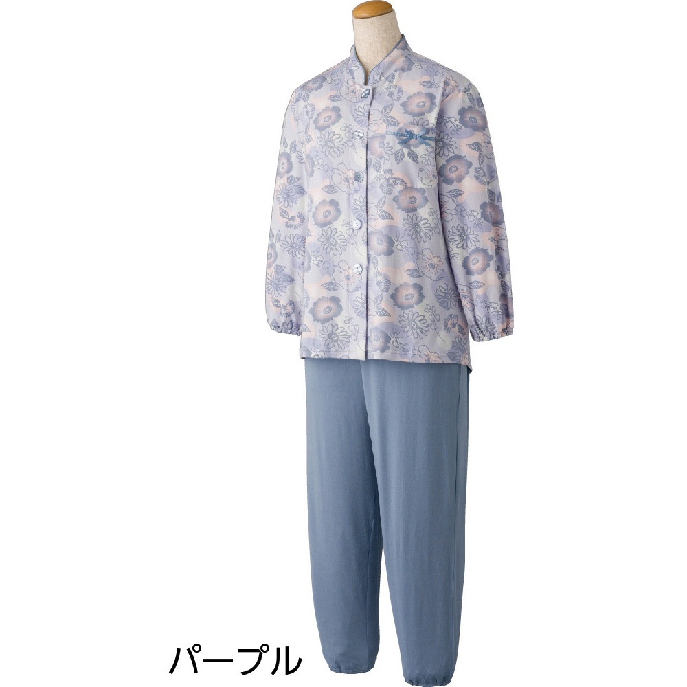 (まとめ）ケアファッション 大きめボタンパジャマ婦人用 ピンク LL 98000-03 1着 （柄指定不可）〔×10セット〕 ケアファッション 大きめボタンパジャマ婦人用 ピンク L 98000-02 1着