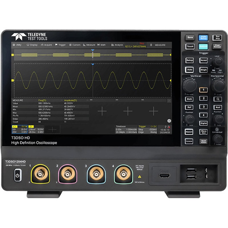 T3DSO1204HD 高分解能オシロスコープT3DSO1000HDシリーズ レクロイ(テレダイン・ジャパン) チャンネル数4 周波数帯域200MHz