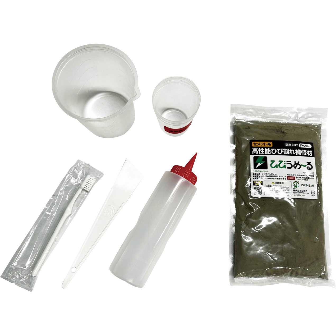 HIBIUMERU DGY KIT ひびうめ～る 施工キット付き ツネミ 容量500g ダークグレー色   HIBIUMERU DGY KIT 5,827円