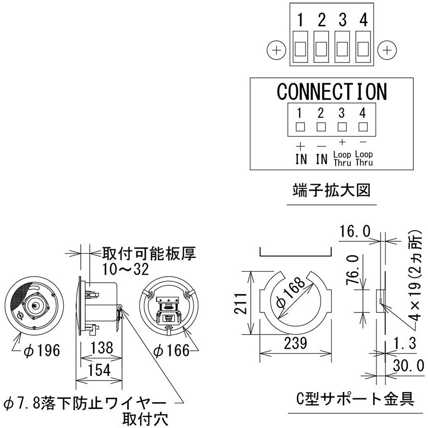 Control 12C/T-BK 天井埋込用 2-Wayフルレンジ・スピーカー 2本セット