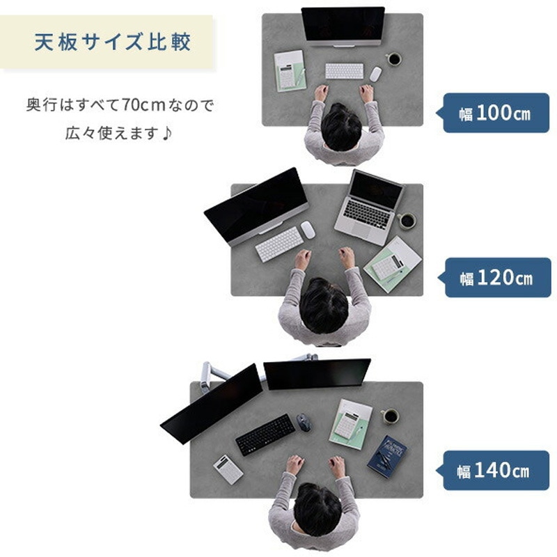 ELD-T1400(GRG) 電動昇降デスク用 天板のみ 幅100/120/140 奥行70 厚み1.8/3.5cm 1枚 YAMAZEN(山善) 【通販モノタロウ】